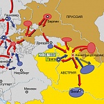 Австро-прусско-итальянская война 1866 г. Карта кампаний 1866 г. в Германии и Богемии